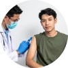 Young adult receiving an MMR vaccine to help protect against mumps