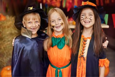Kids with Halloween Costumes