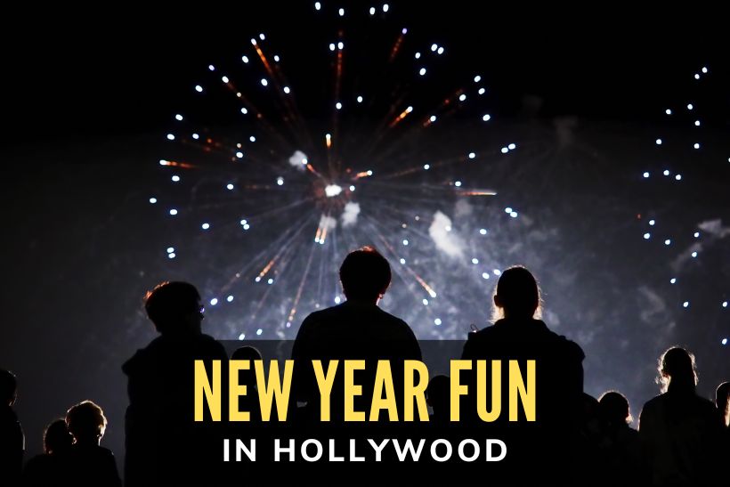 New Year Fun in Hollywood - People watching fireworks