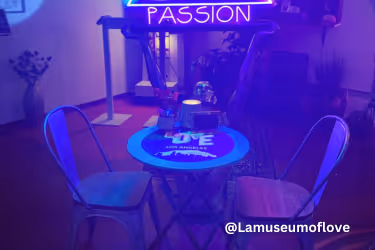 Intimate table at the Museum of Love in Los Angeles