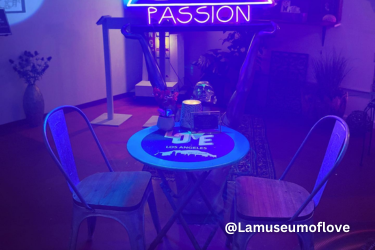 Intimate table at the Museum of Love in Los Angeles