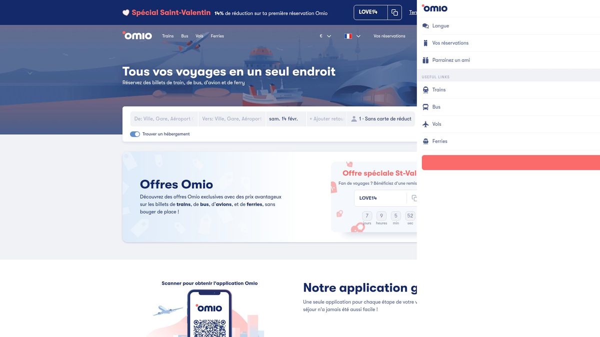 Screenshot of www.omio.fr