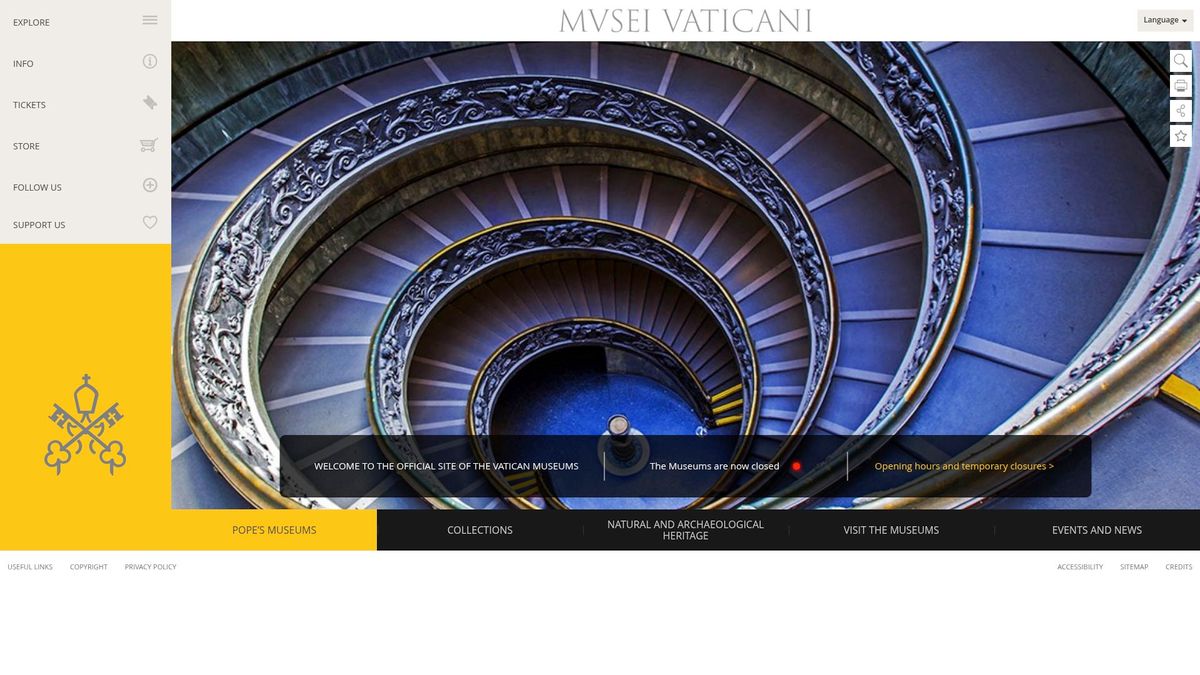 Screenshot of www.museivaticani.va