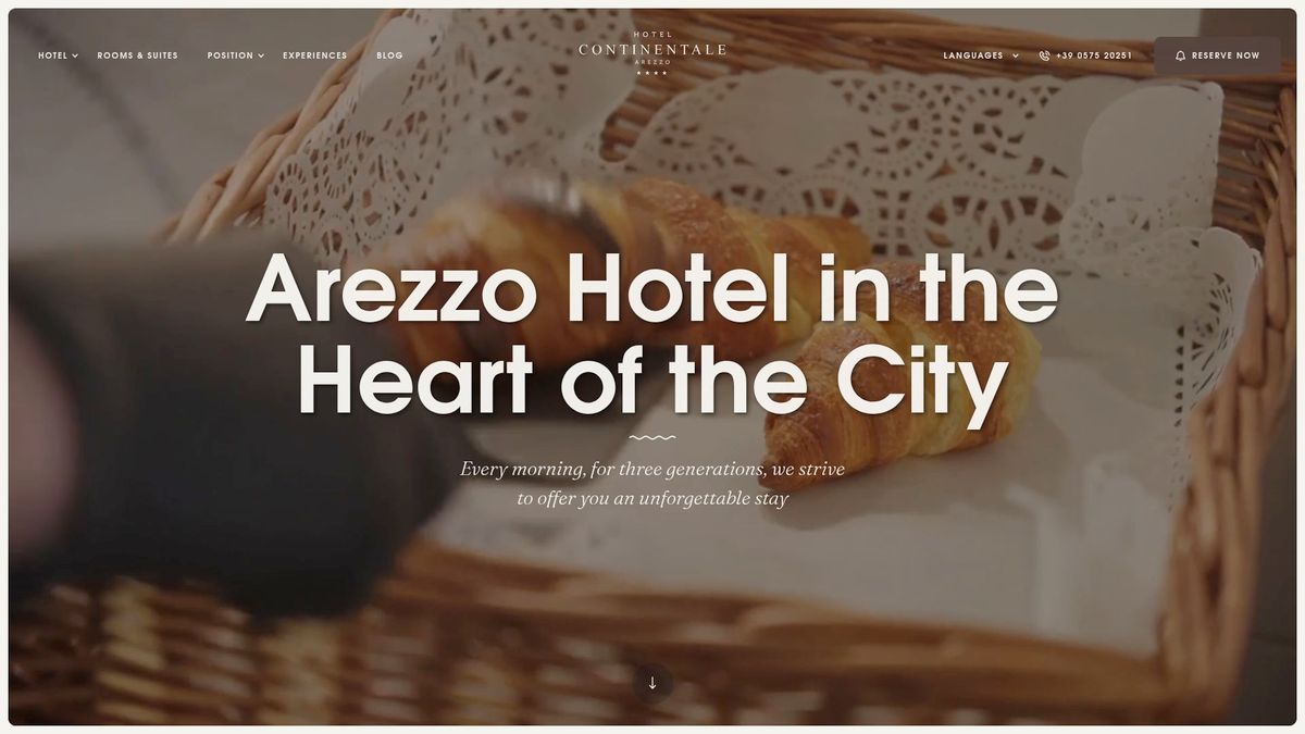 Page d'accueil de l'hôtel Continentale à Florence, l'un des meilleurs hôtels boutique du centre-ville