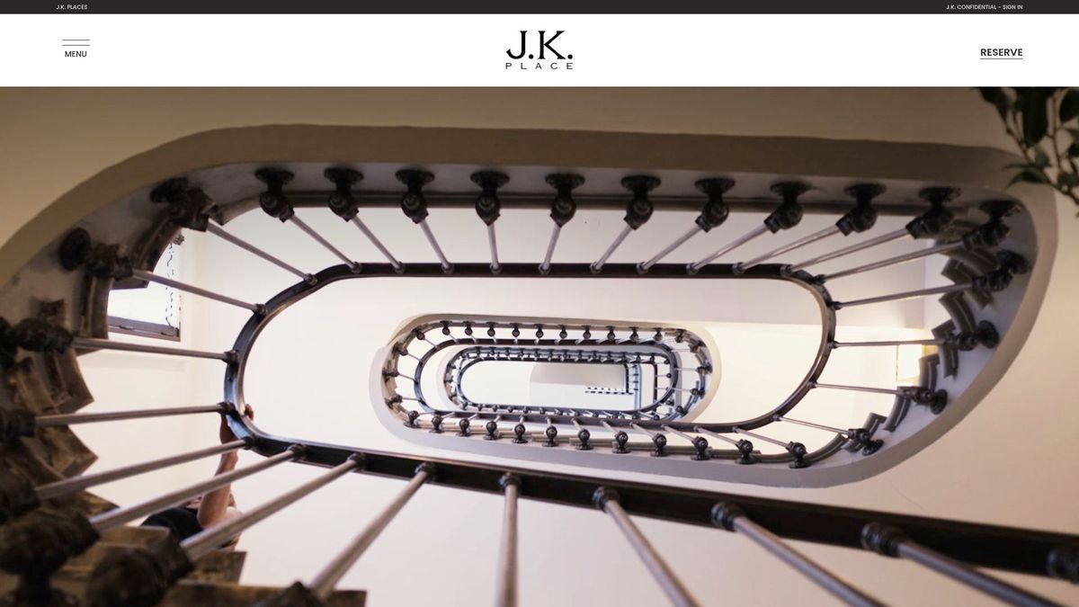 Page d'accueil de JK Place Firenze, hôtel boutique luxe au cœur de Florence