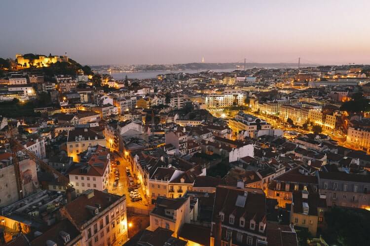 vue aerienne lisbonne portugal