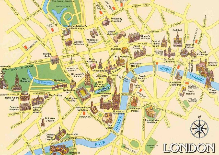 carte touristique de Londres