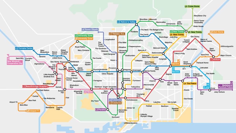 carte des transports de Barcelone