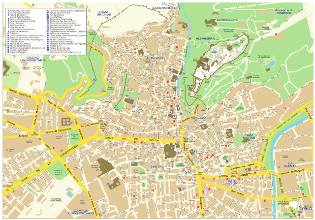 carte touristique grenade