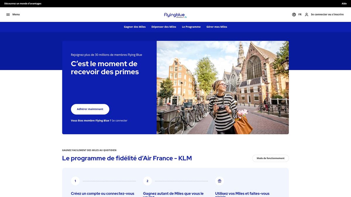 Screenshot of www.flyingblue.com