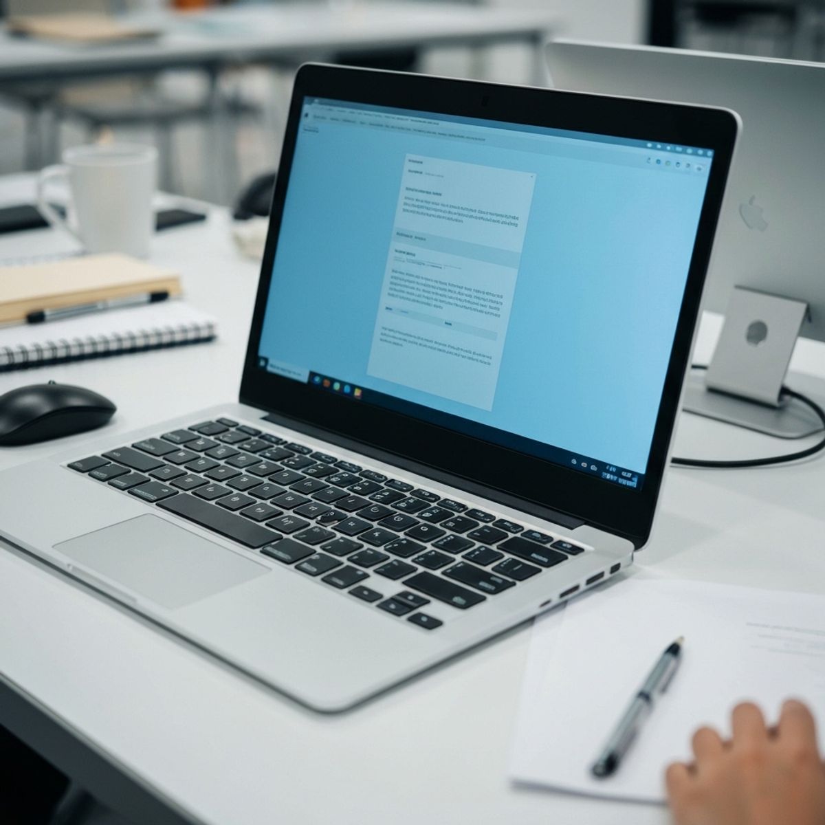 Voyageur consultant son ordinateur portable dans un aéroport moderne, écran affichant des comparateurs de vols