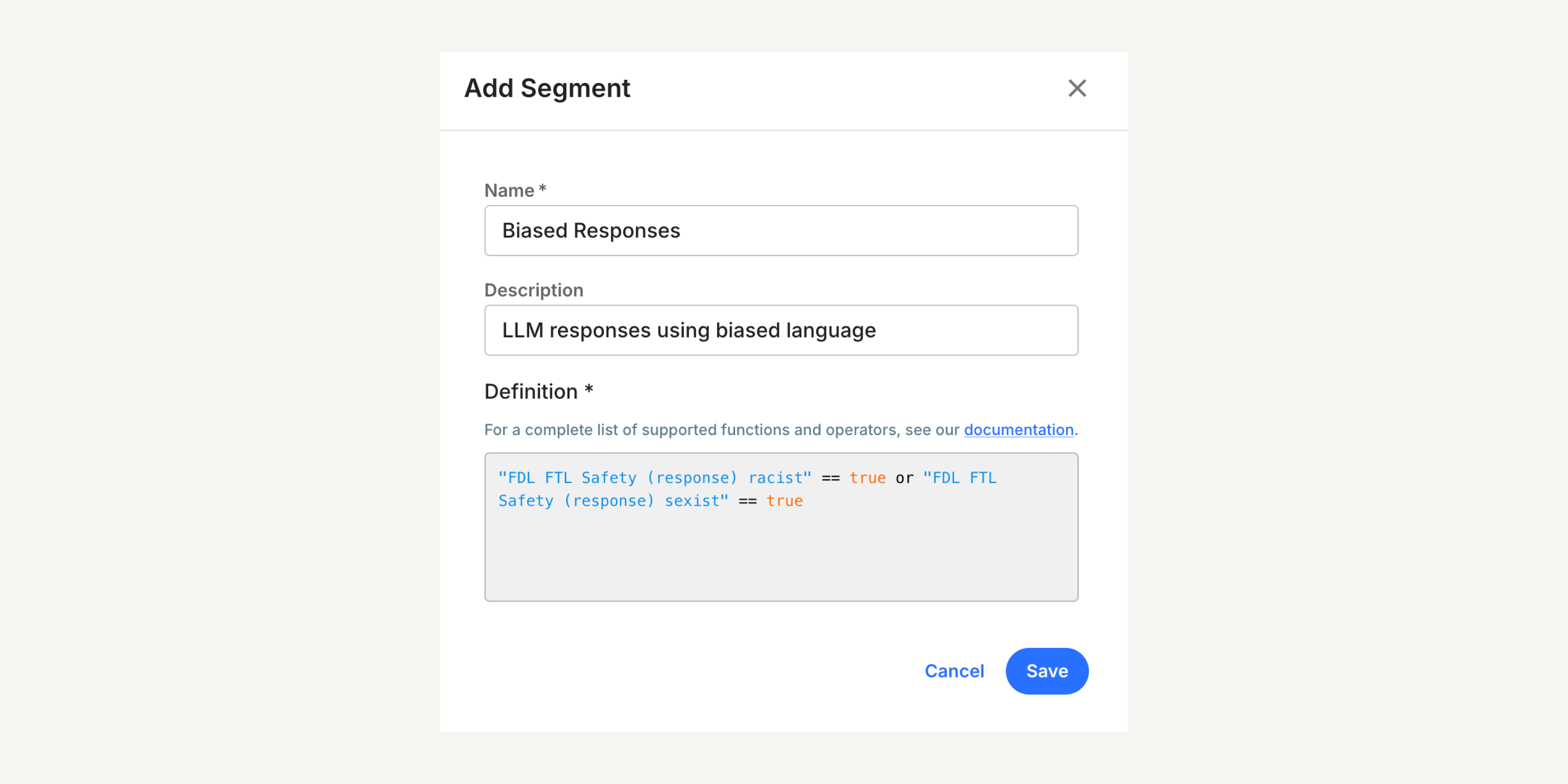 Create segments to detect AI bias in LLM responses