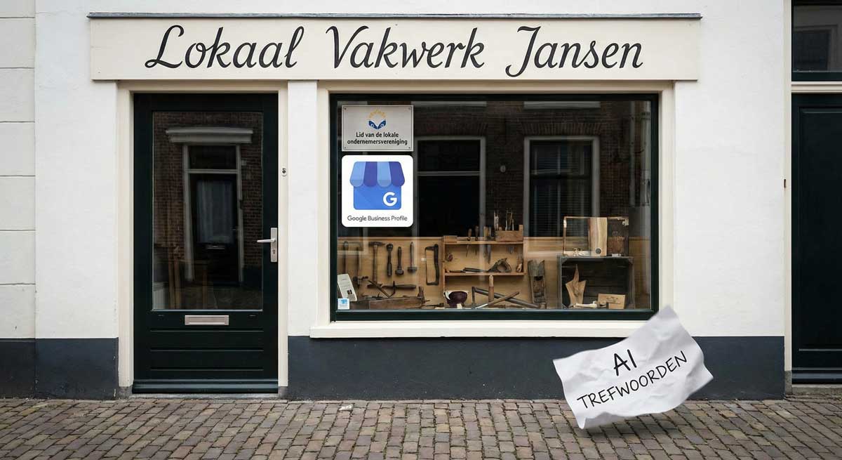Winkel front van een lokale ondernemer