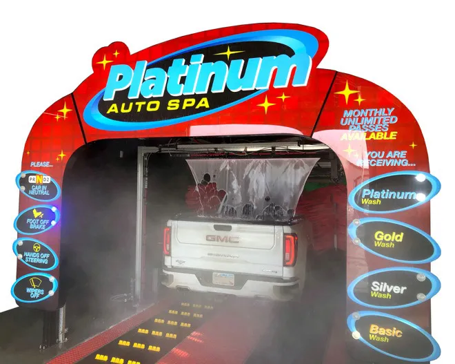 platinum wash entrance sign