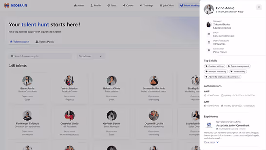 Zuverlässiges und personalisiertes Neobrain-Dashboard