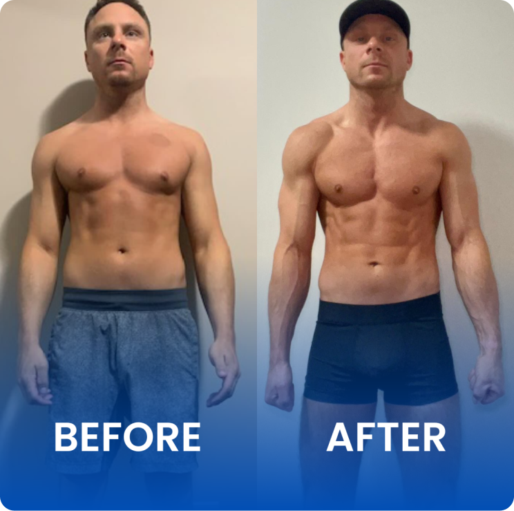 GFIT male client Davin — before and after transformation