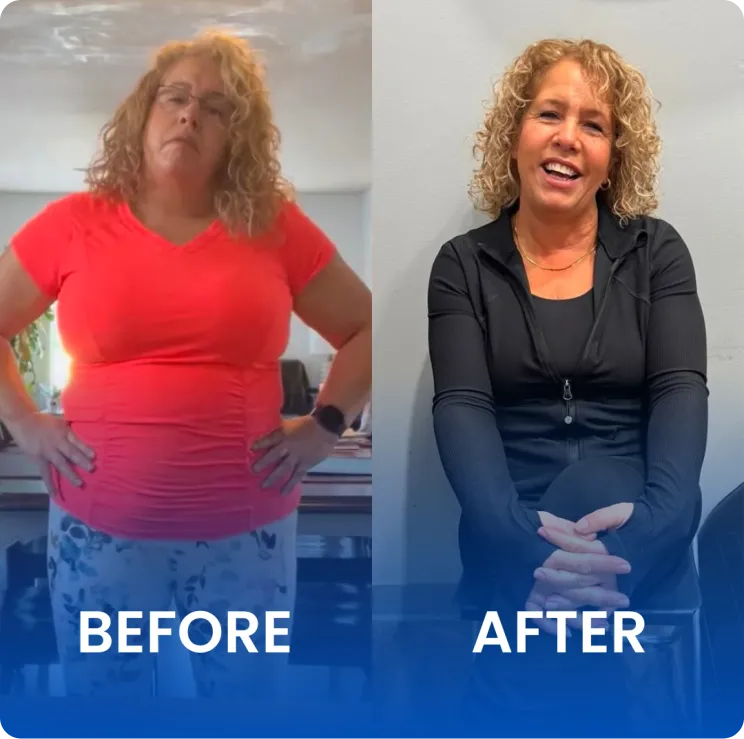 GFIT client Cindy — 38 lb transformation, coached by Lana
