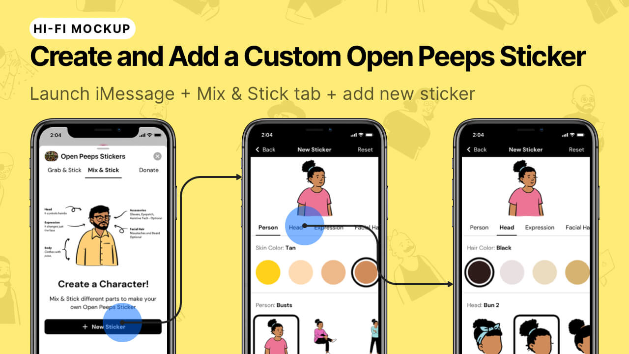 Open Peeps Stickers - Thumbnail Image #8 - Launch iMessage + Add a Custom Open Peeps Sticker Flow
