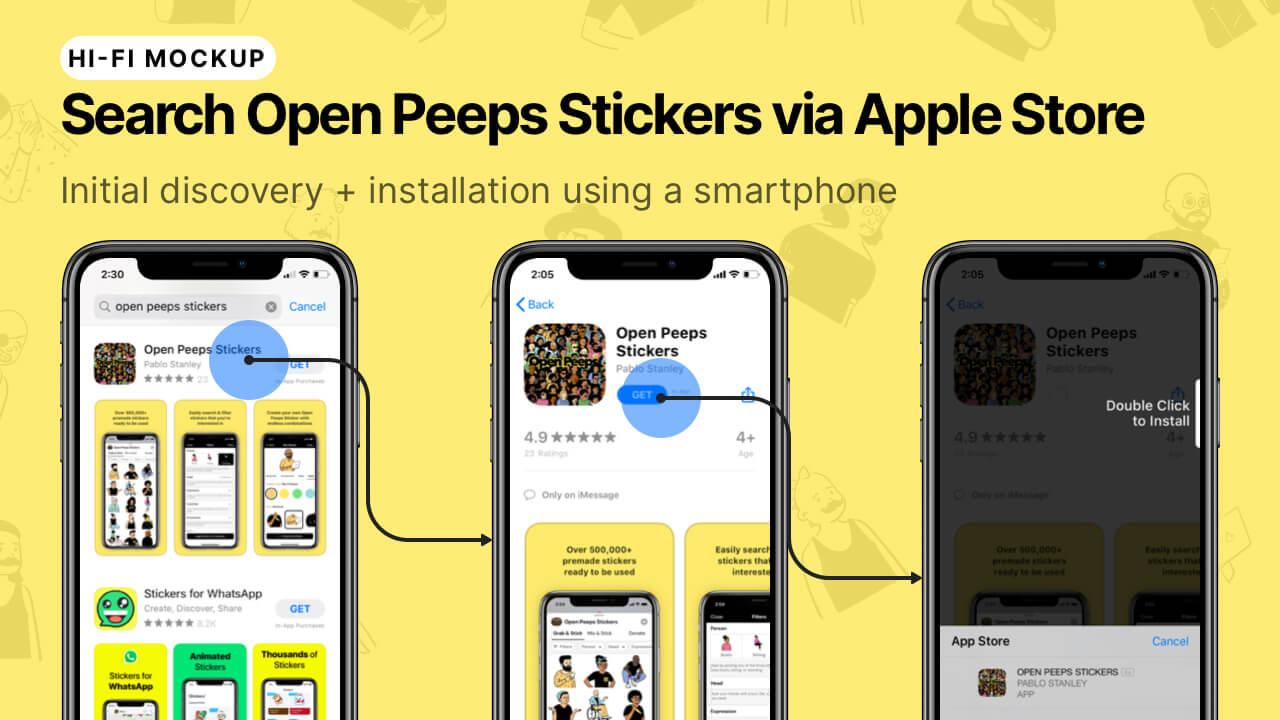 Open Peeps Stickers - Thumbnail Image #4 - Download + Install Open Peeps Sticker App Via Apple Store Flow - Mobile View