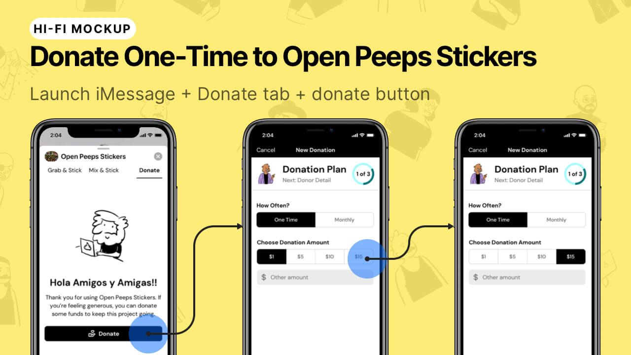 Open Peeps Stickers - Thumbnail Image #11 - Launch iMessage + Donate Money One-Time