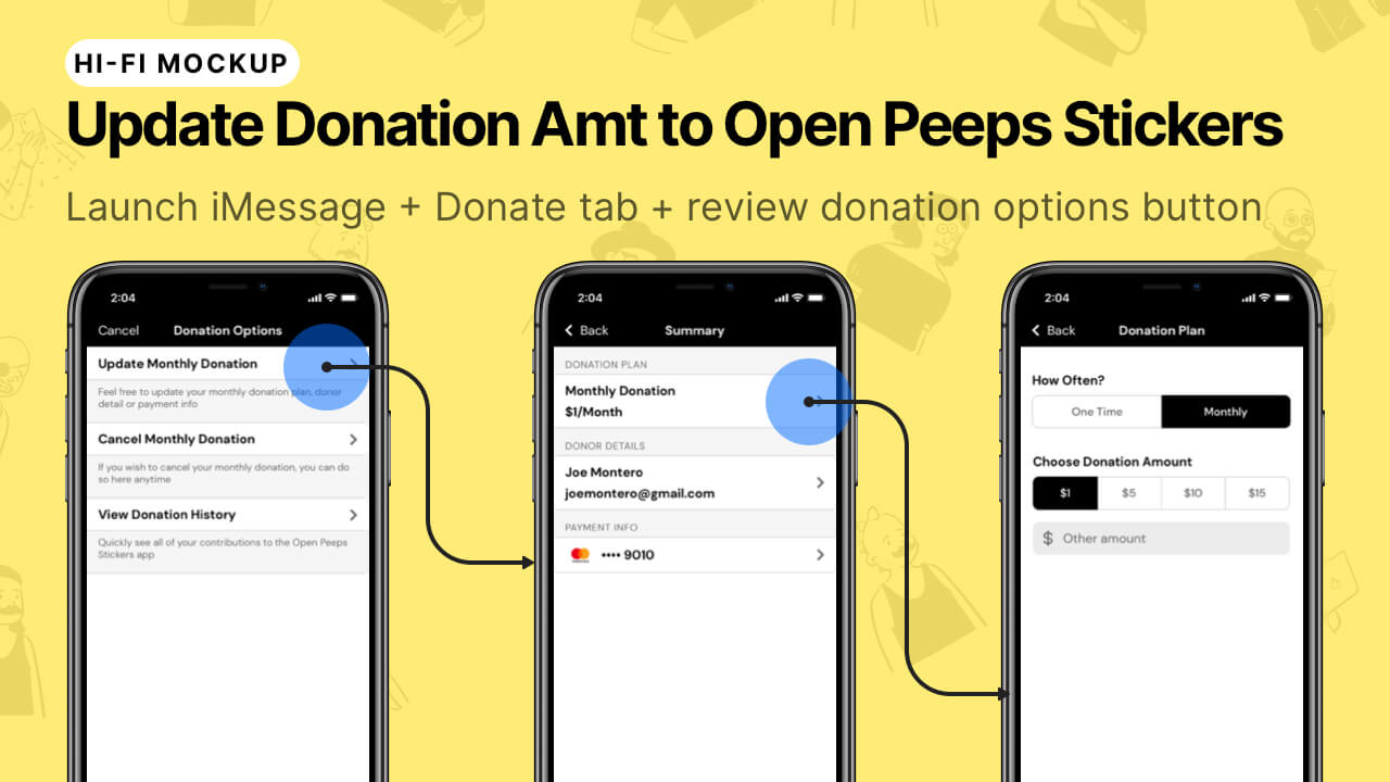Open Peeps Stickers - Thumbnail Image #14 - Launch iMessage + Update Monthly Donation Amount