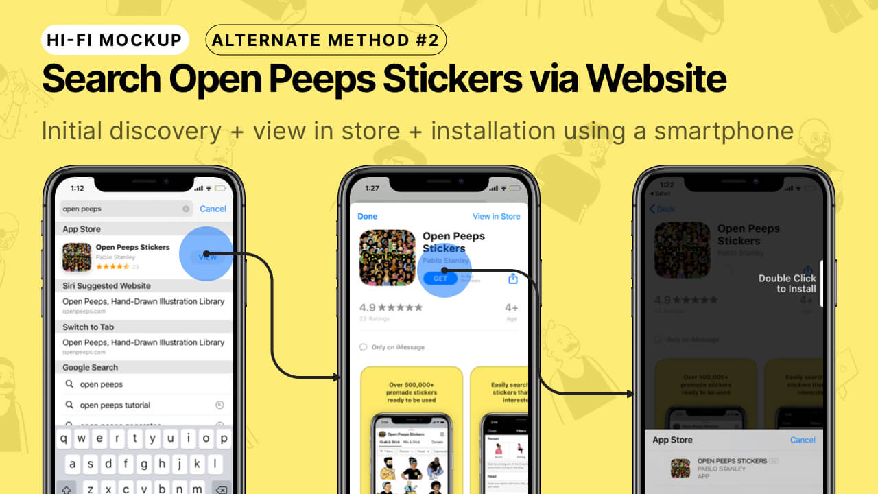 Open Peeps Stickers - Thumbnail Image #2 - Search Open Peeps via Website + Download Sticker App Flow - Mobile View - View in Store