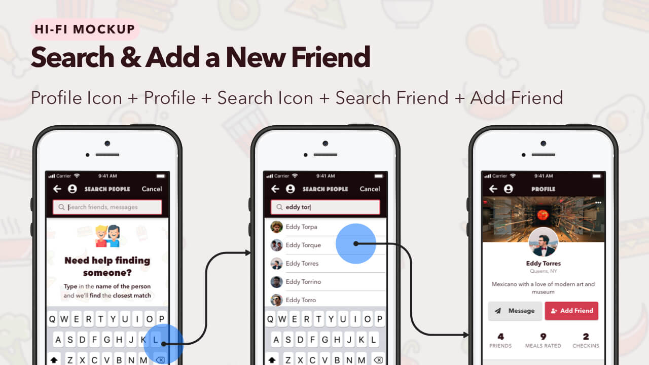 Latin Bites - Thumbnail Image #38 - Search & Add a New Friend Flow