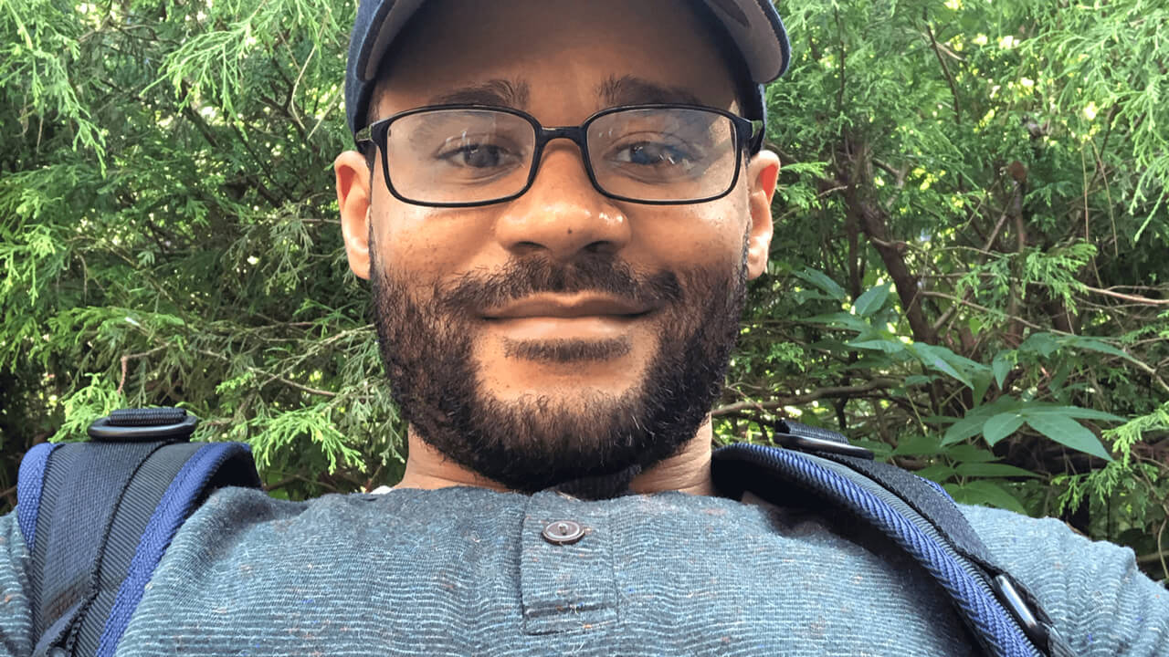 Selfie picture of myself sitting in a park