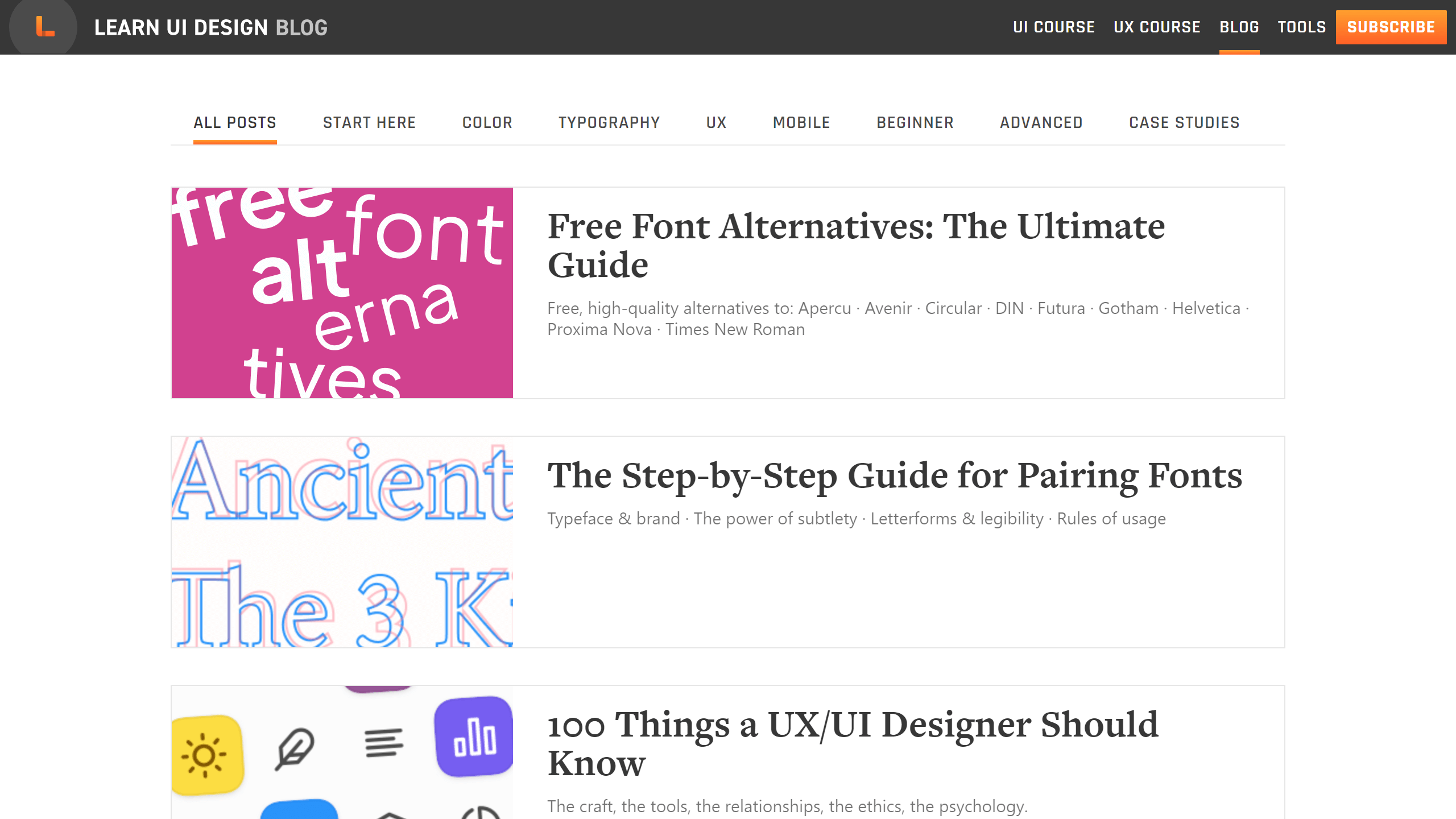 Erik Kennedy's UX/UI design blog that's free and full of professional content