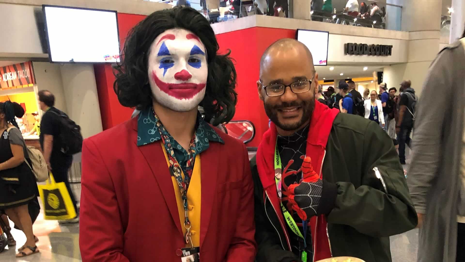 A photo of me (Spider-Man) and the Joker at New York City Comic Convention (NYCC) 2019