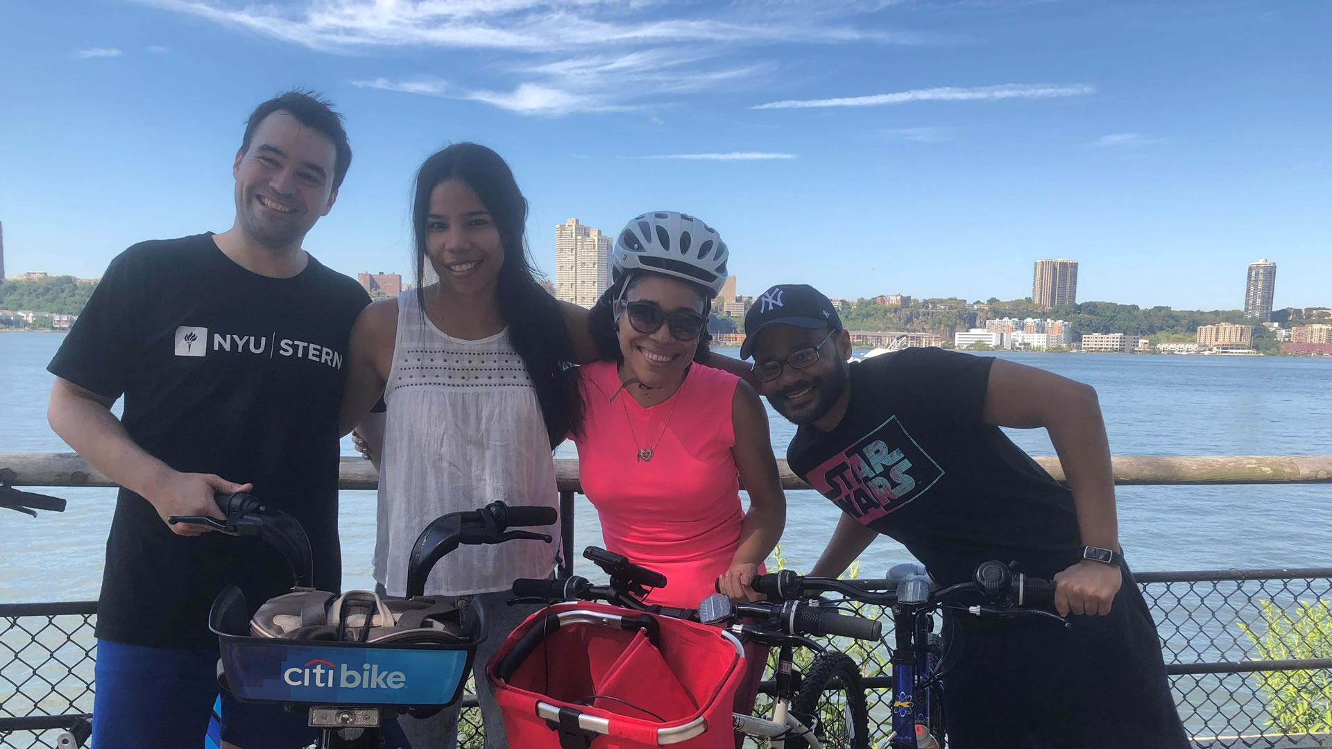 Me, my fiancé, and friends having fun and bike riding all the way to downtown Manhattan