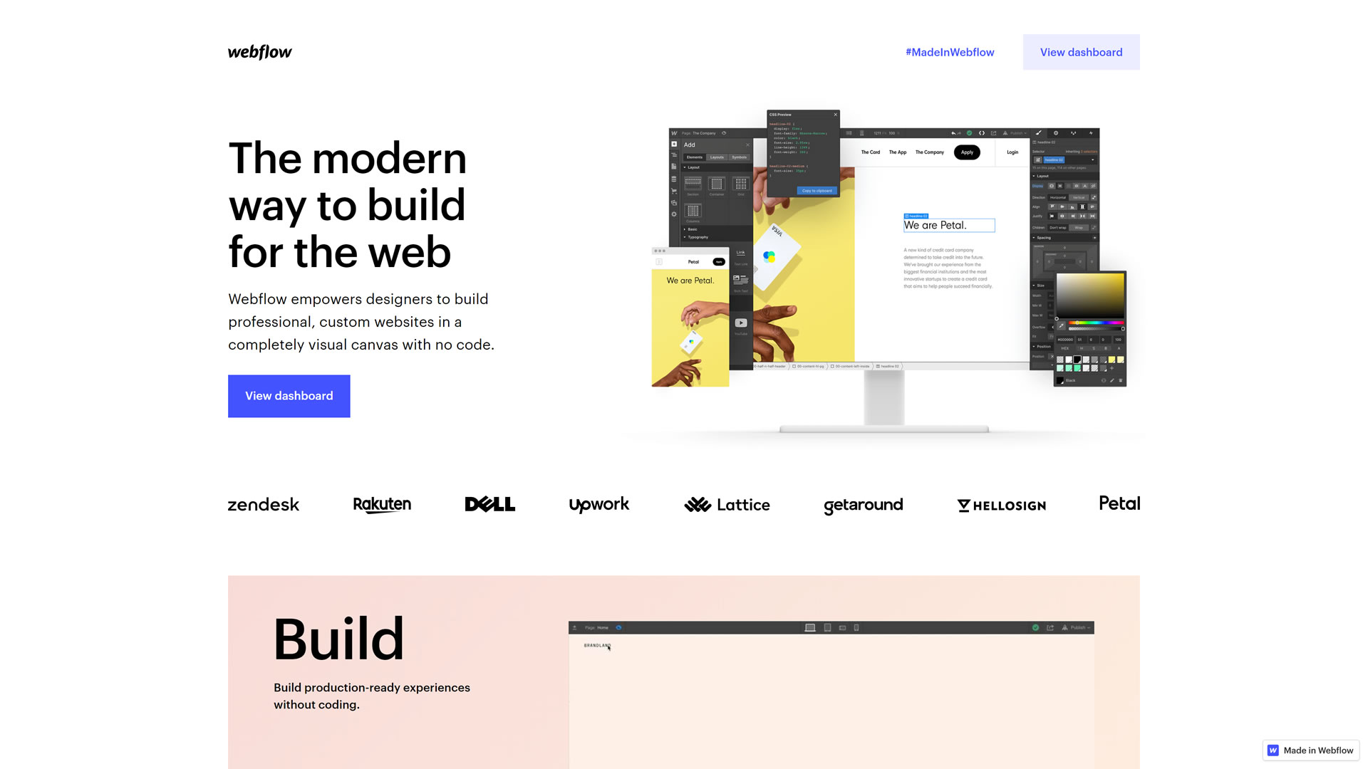 Webflow landing page
