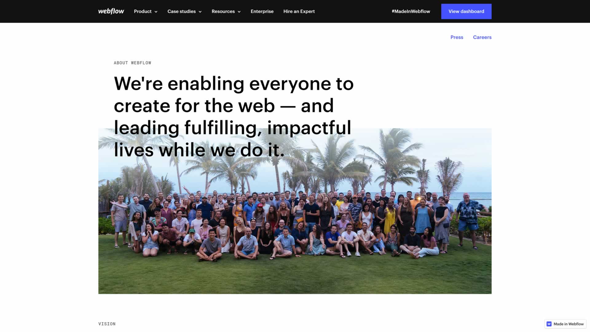 The team behind the Webflow platform