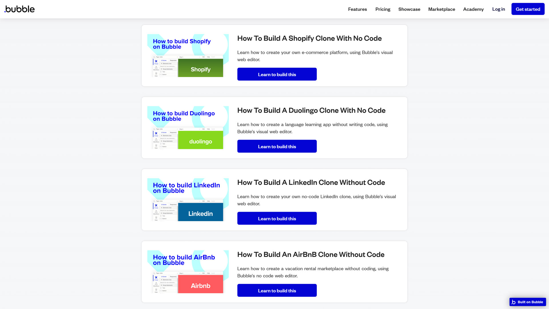 A curated list of the most popular apps cloned using Bubble io