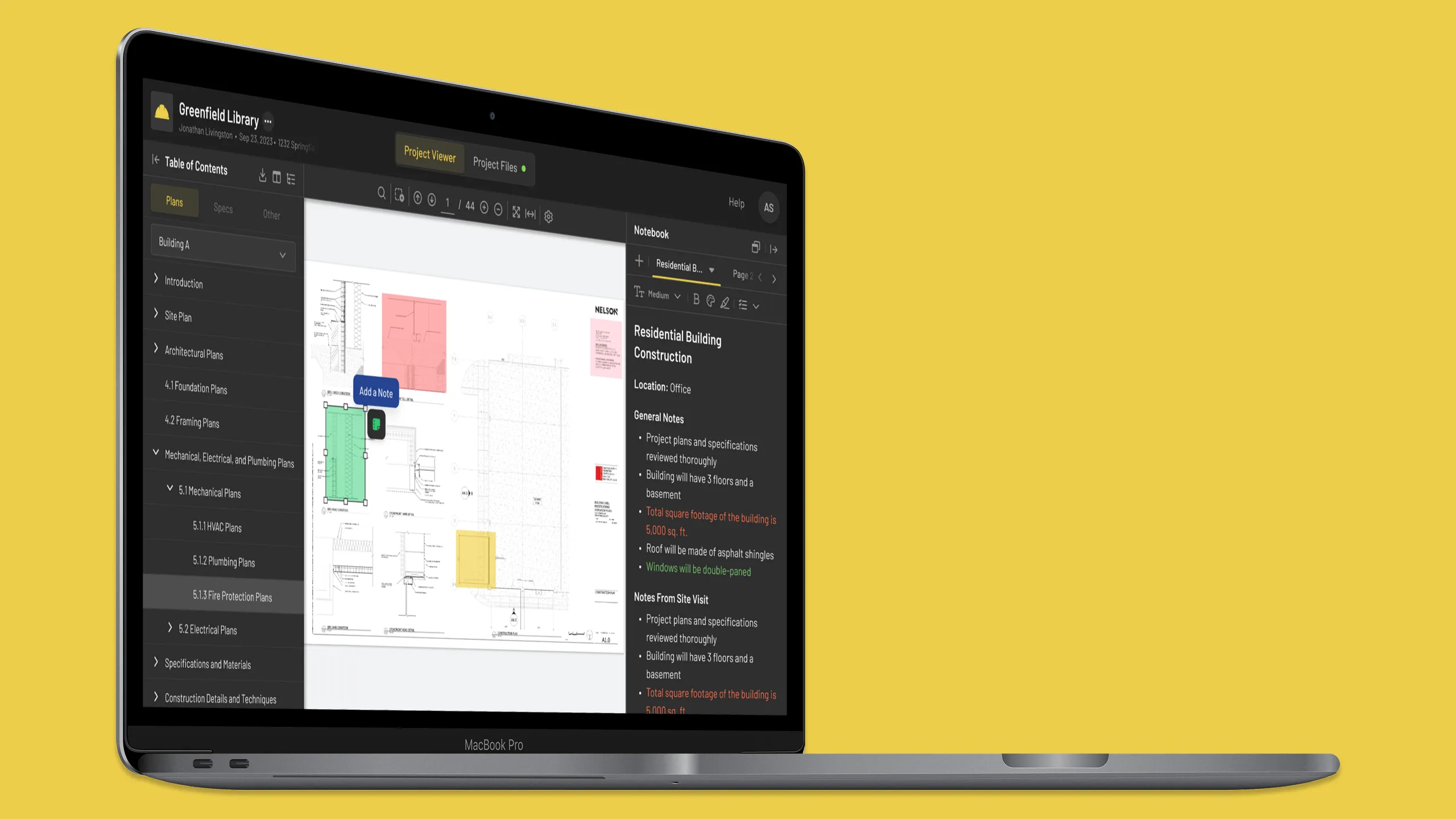 Screenshot of YellowHat AI web app shown on a desktop mockup