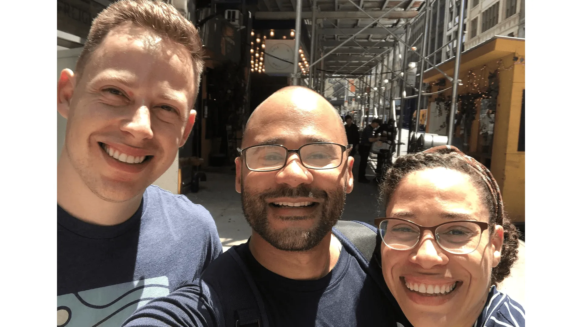 Joe, Rosa, and Seth taking a selfie together during Seth’s visit to NYC