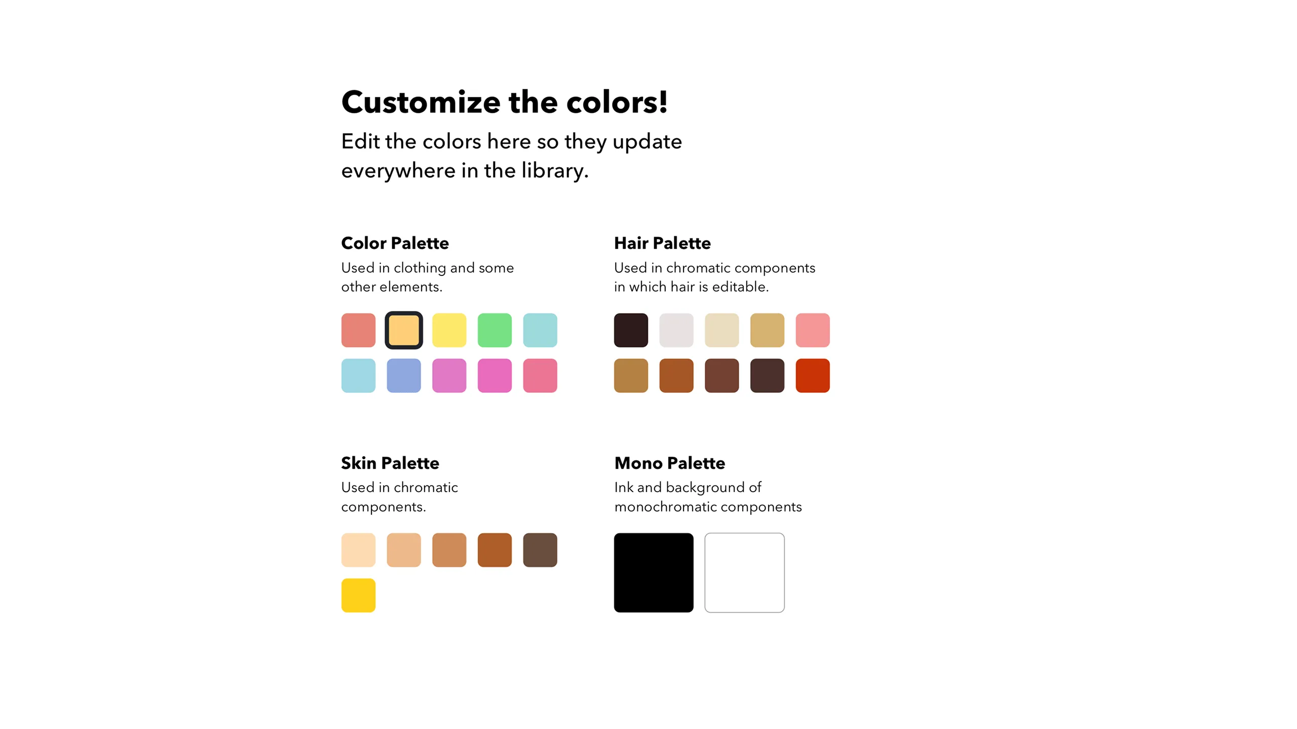 Screenshot of Open Peeps illustration customize the colors example.