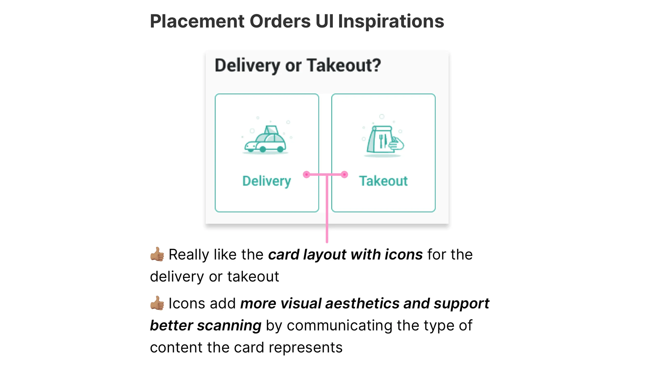 Screenshot of delivery/takeout order placement UIs.