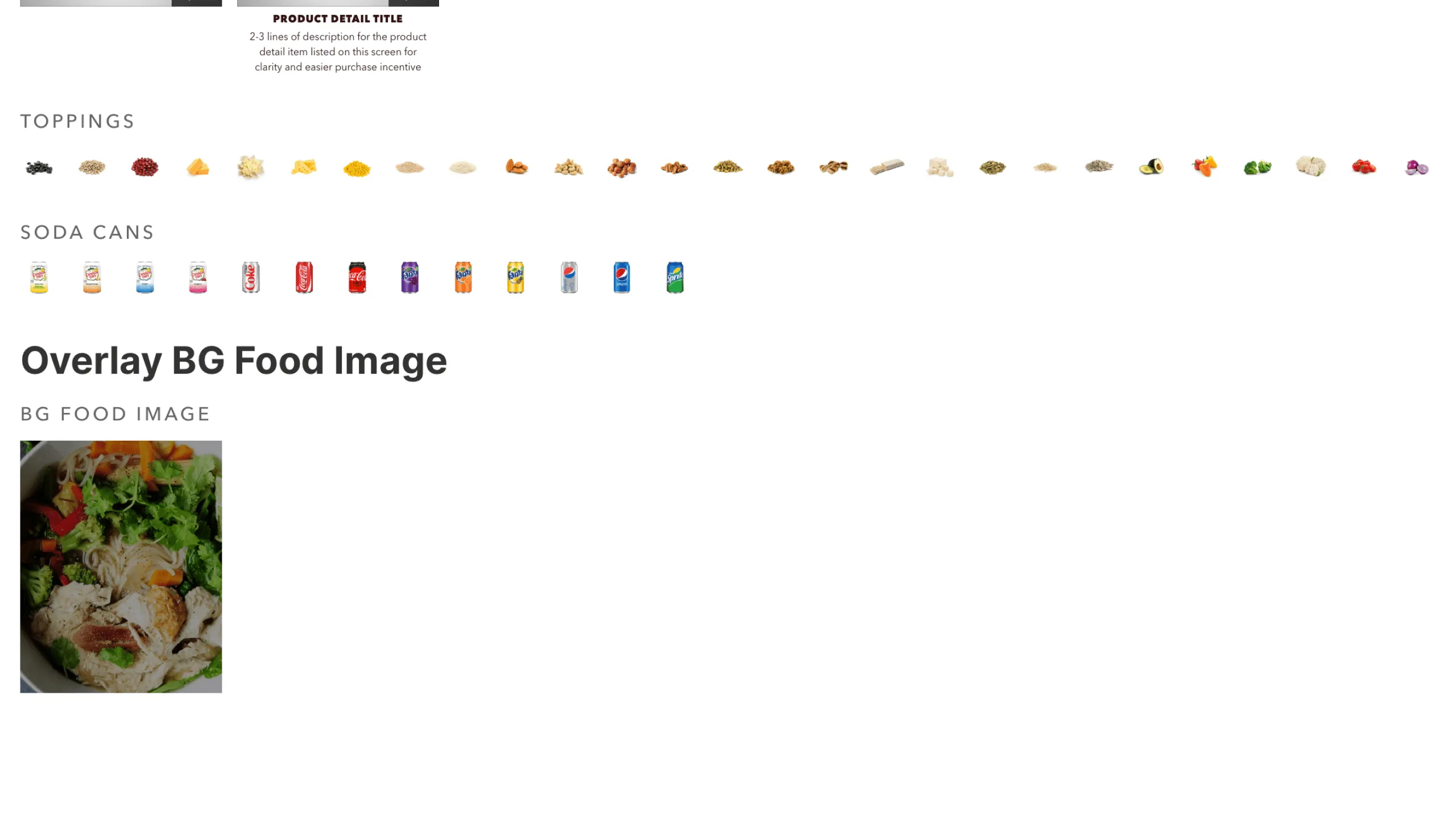 Another screenshot of background food overlay image used in Latin Bites UI.