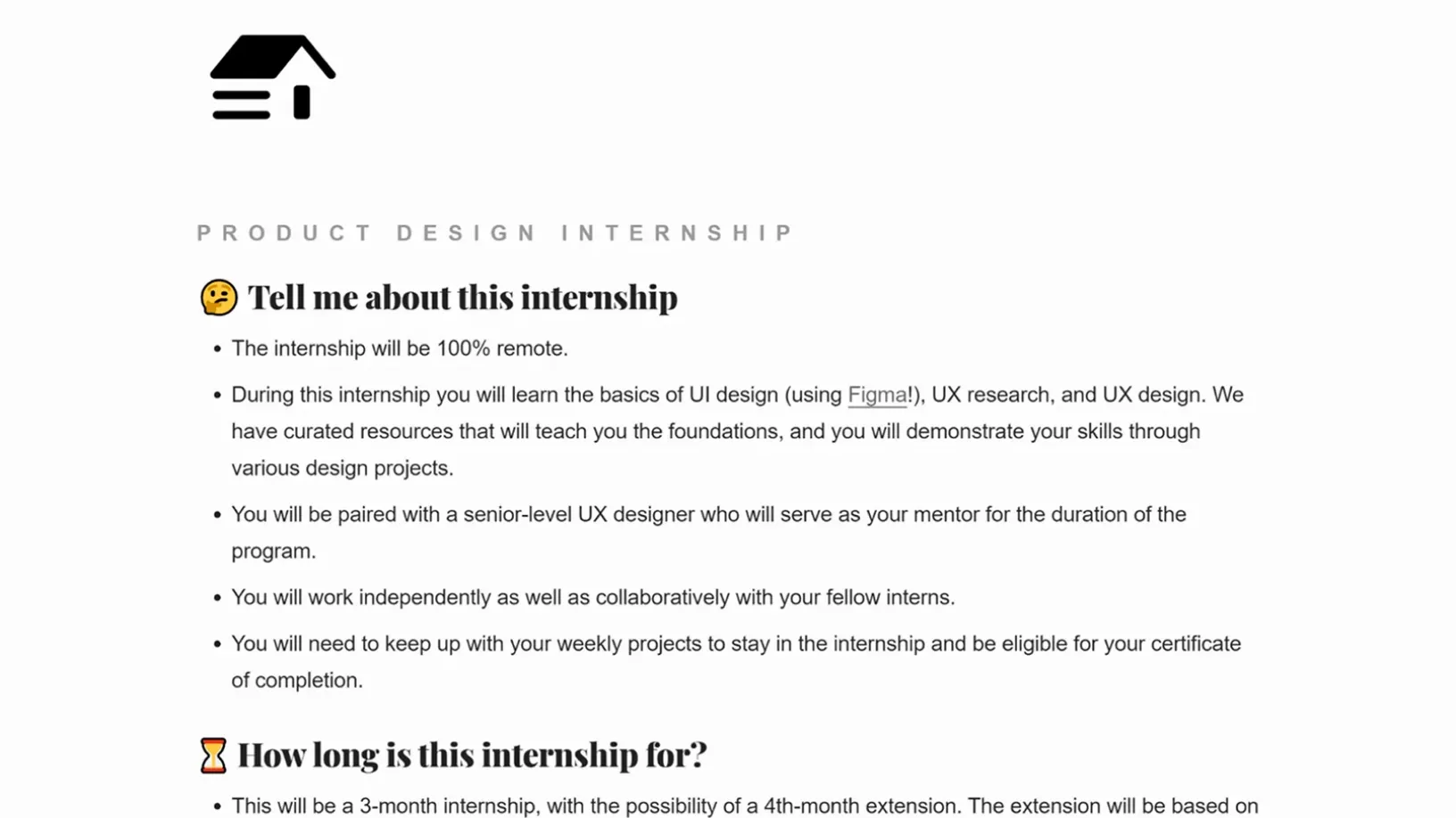 UX Cabin internship application form