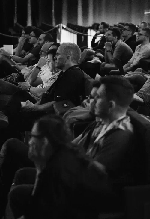 people at React native EU CONFERENCE venue