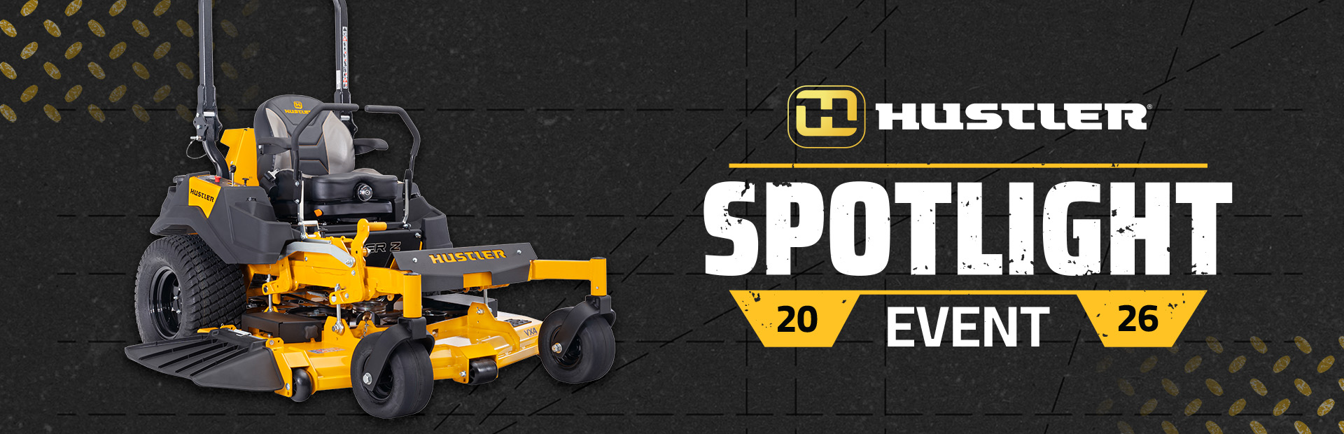 image of the front three quarters of a yellow zero-turn mower