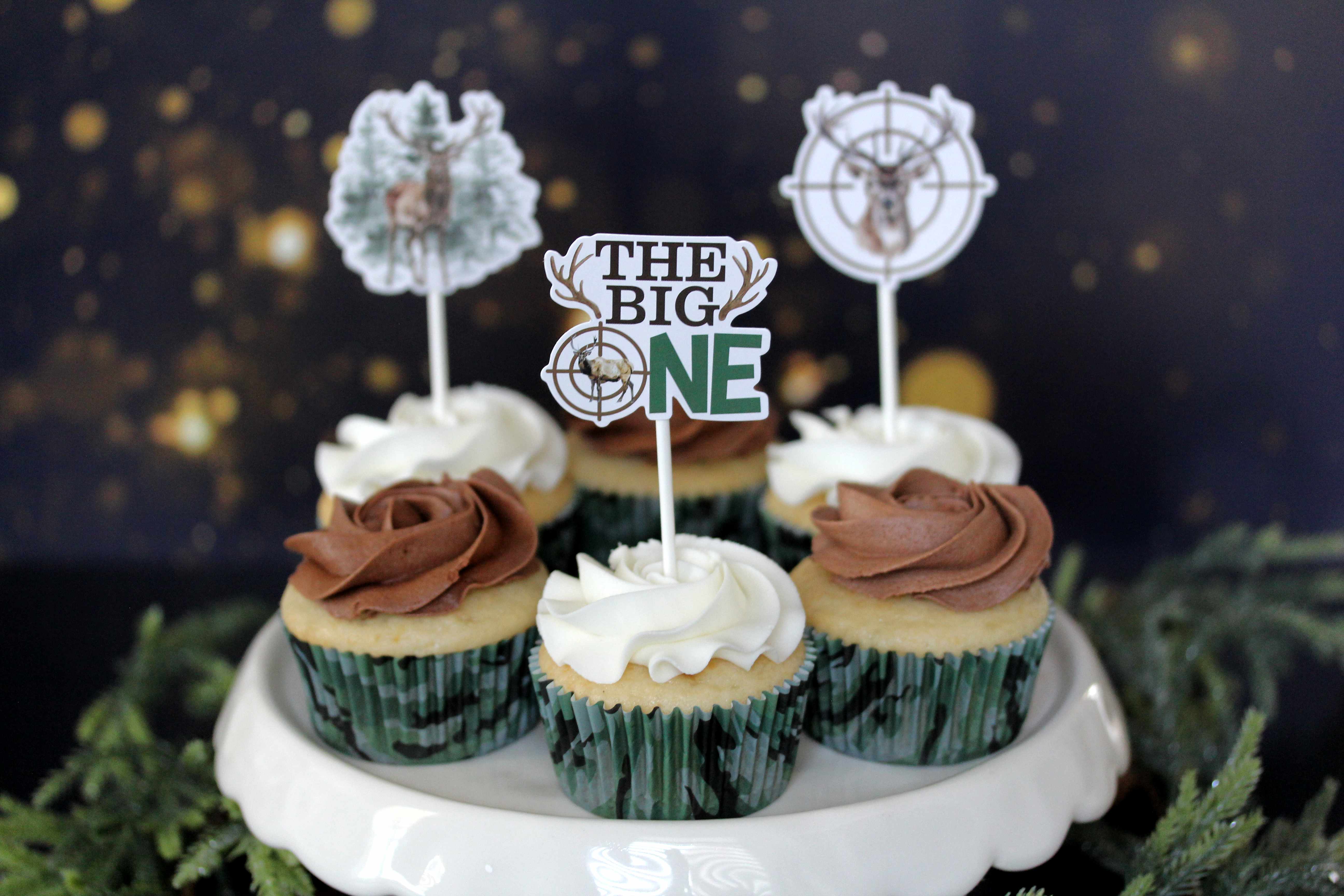 Celebrate a first birthday with custom cupcakes to match your theme. Buttercream details make the cupcakes stand out from the crowd.