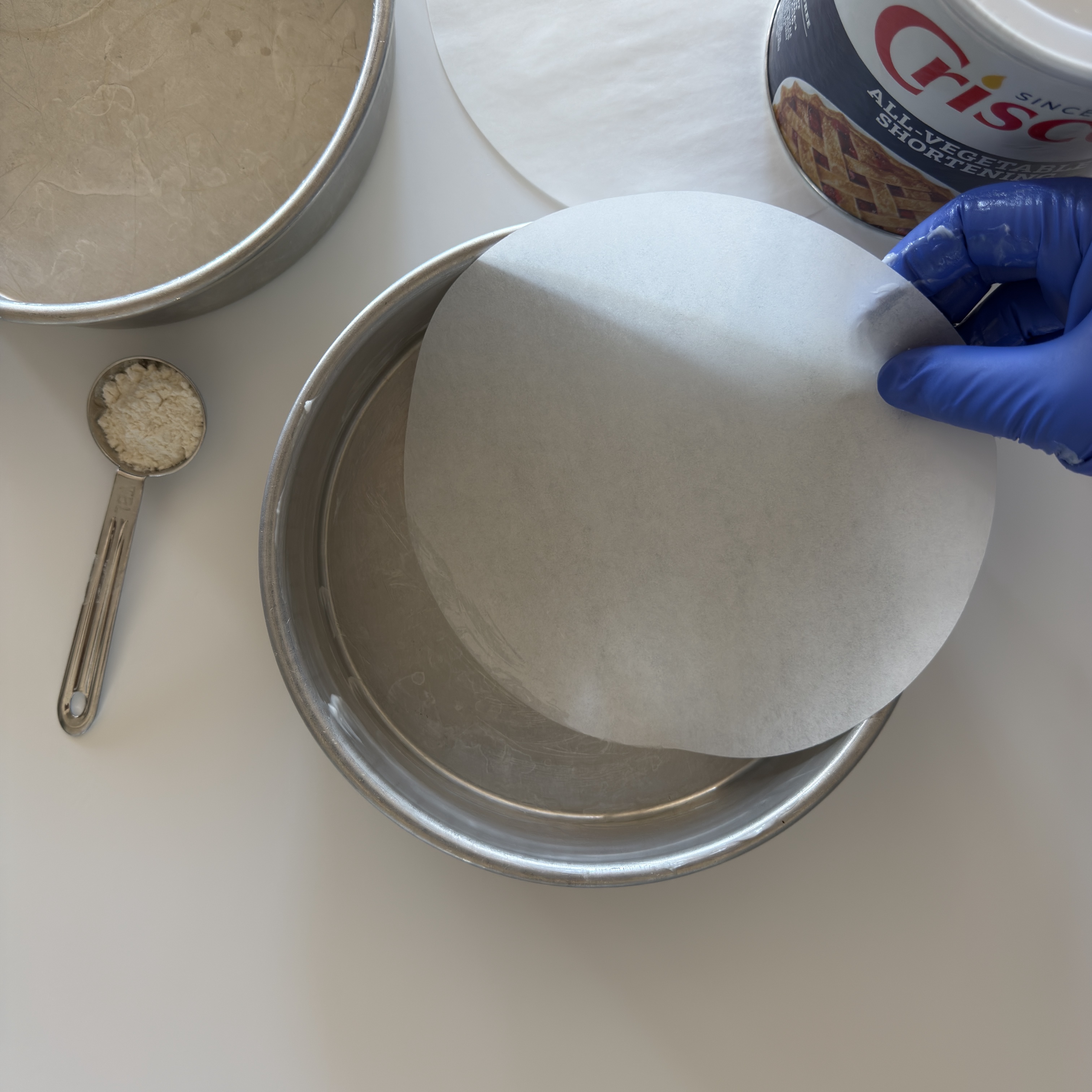 Parchment circle make lining your cake pans super quick and easy.