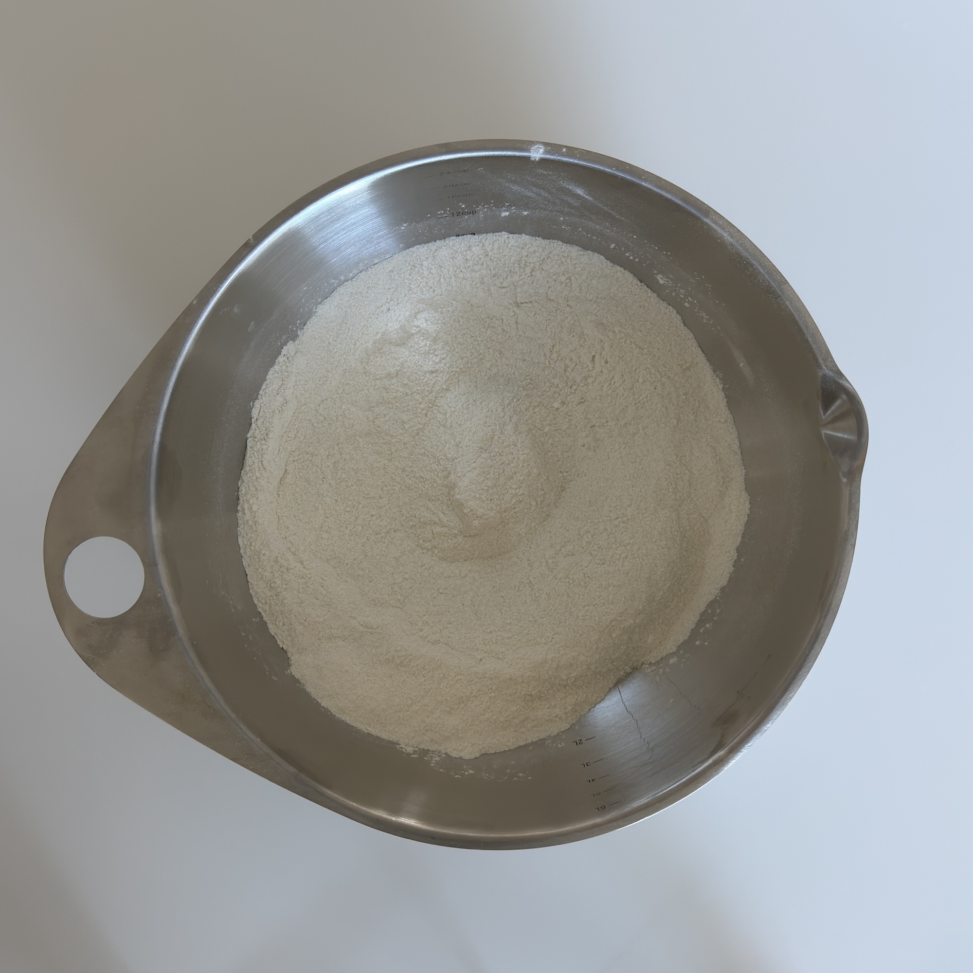 Pour the Cake base mix in a large mixing bowl.