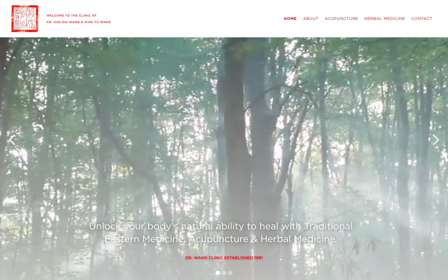 Homepage of drwangclinic.com, the clinic website AMG designed and built