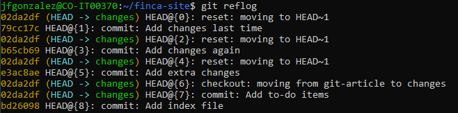 Git reflog