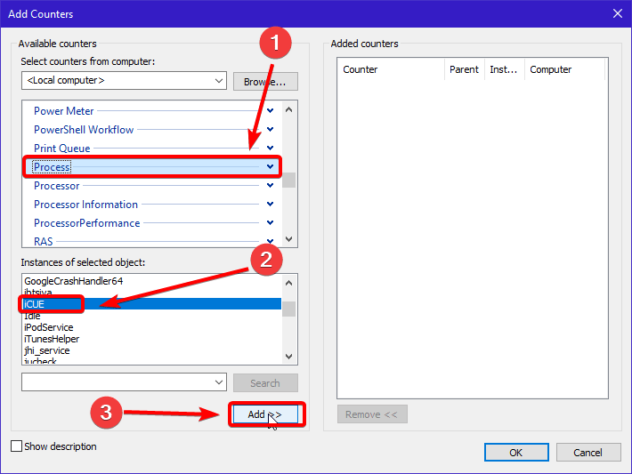 Adding Specific Process to Perfmon in Windows