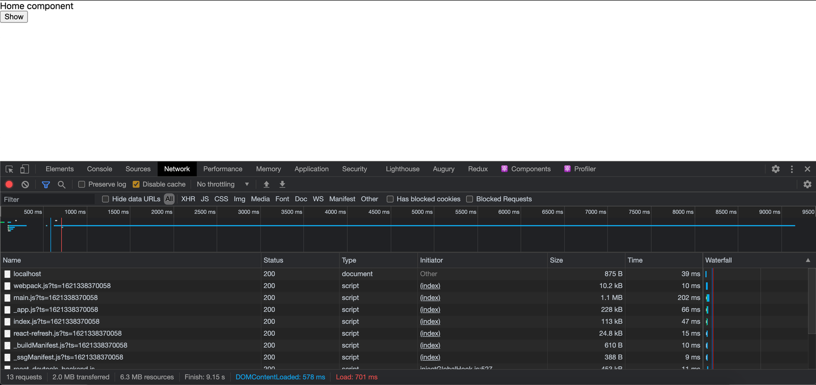 HelloComponent is not yet loaded