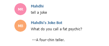 Joke asked from the bot